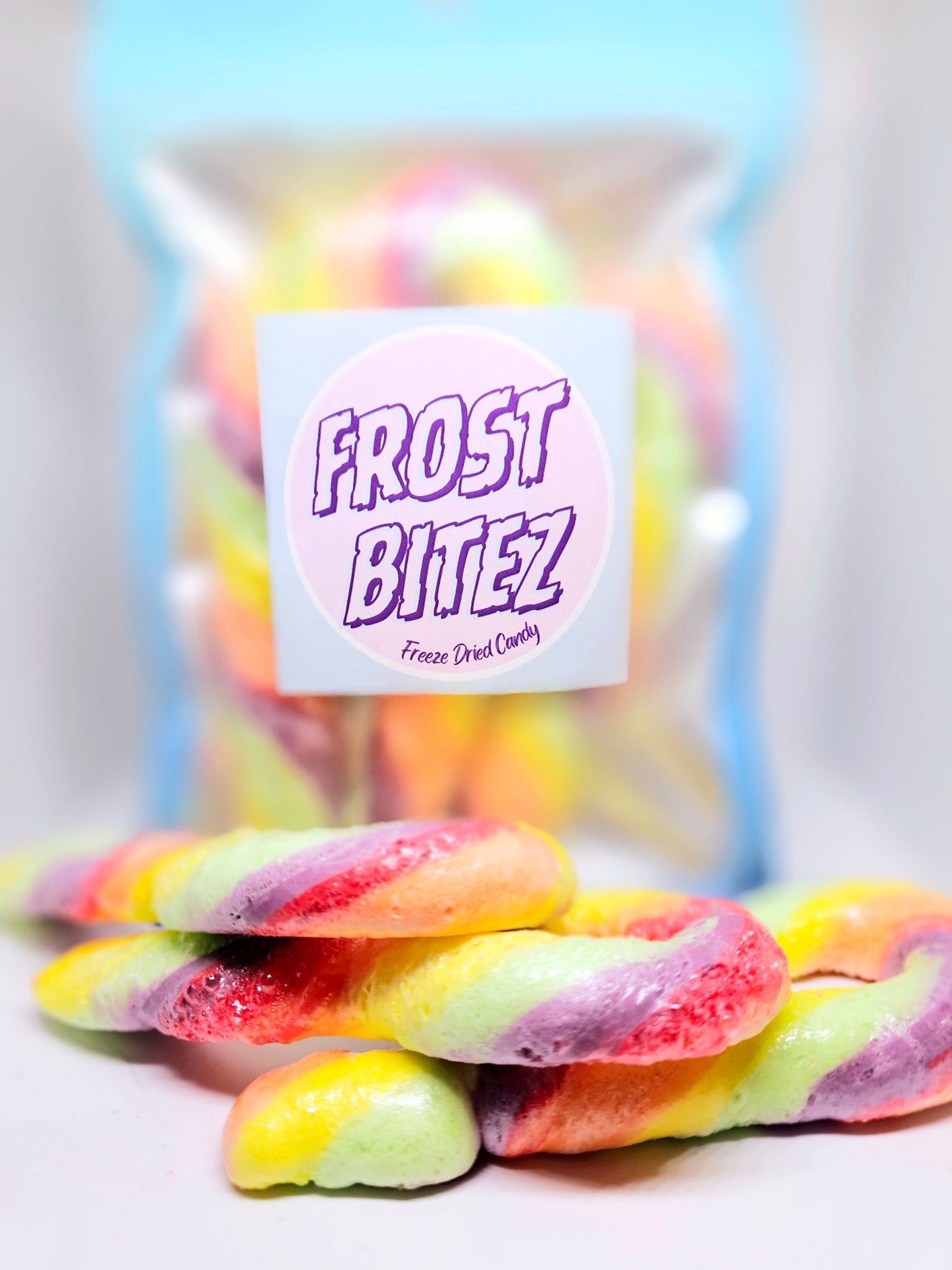 Bastones de caramelo liofilizados