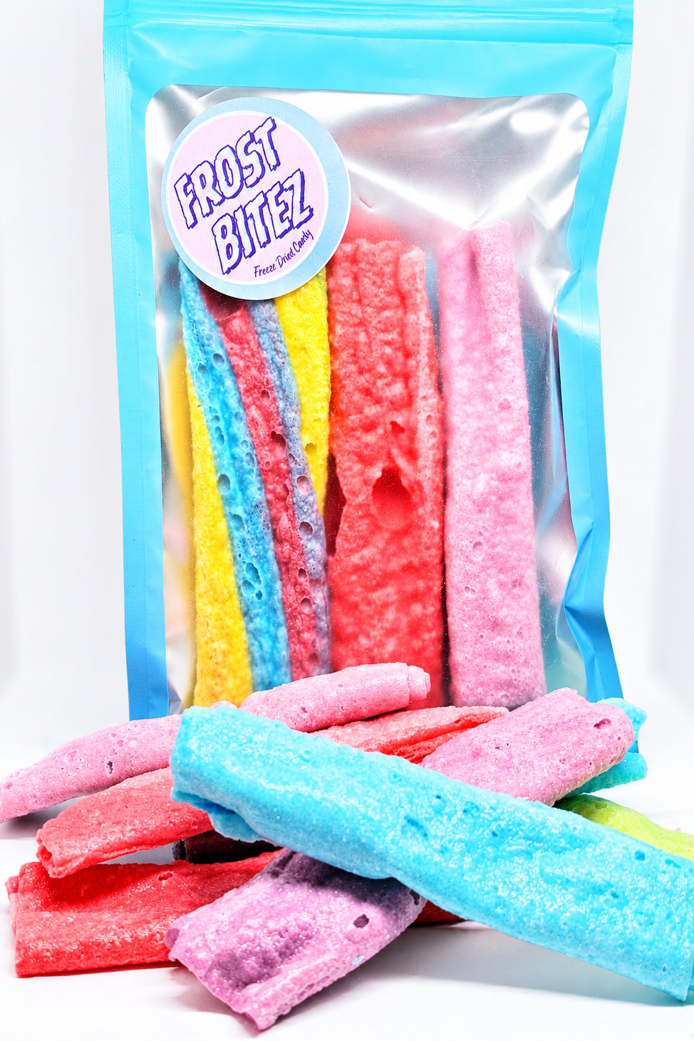 Rollitos de fruta deshidratada liofilizada