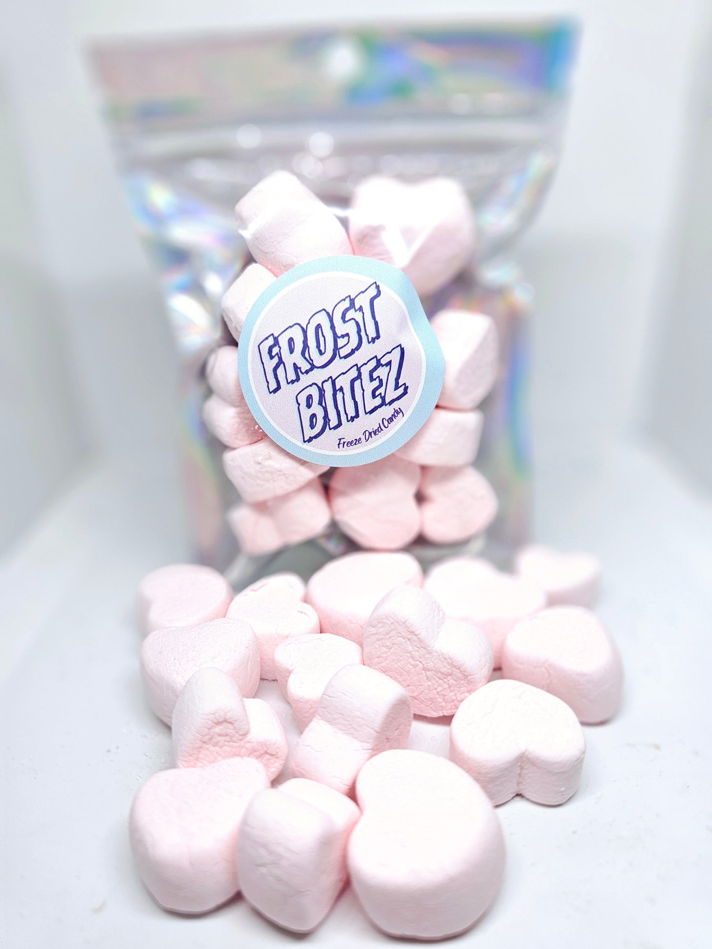 Malvaviscos de Corazón de Fresa Liofilizados