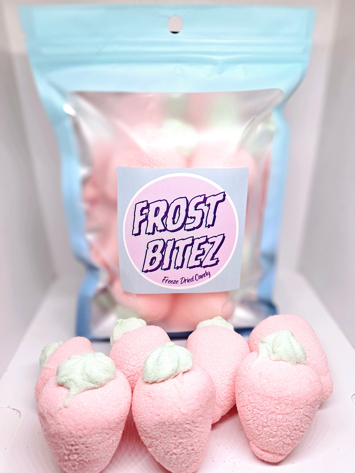 Malvaviscos de fresa liofilizados