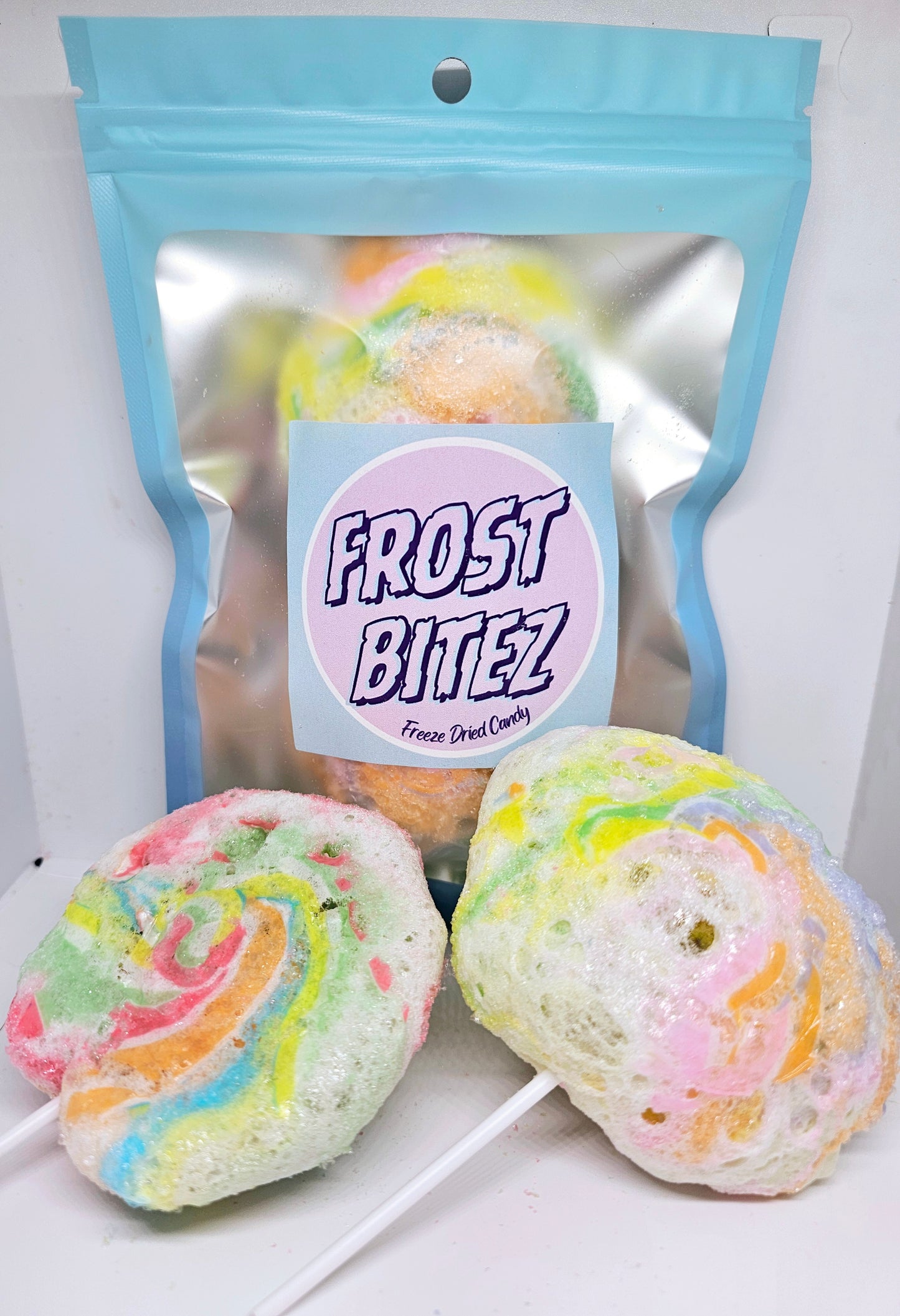 Paletas de carnaval liofilizadas
