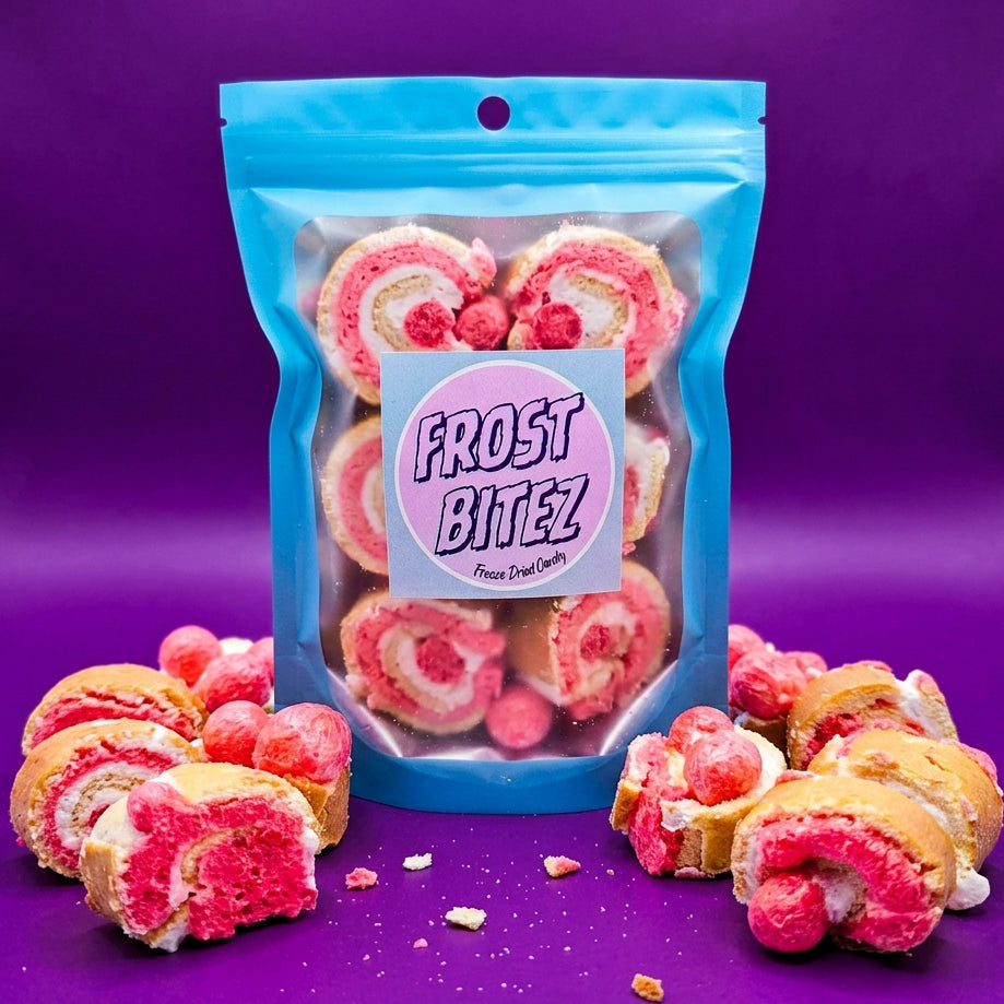 Freeze Dried Strawberry Cake Pinwheels