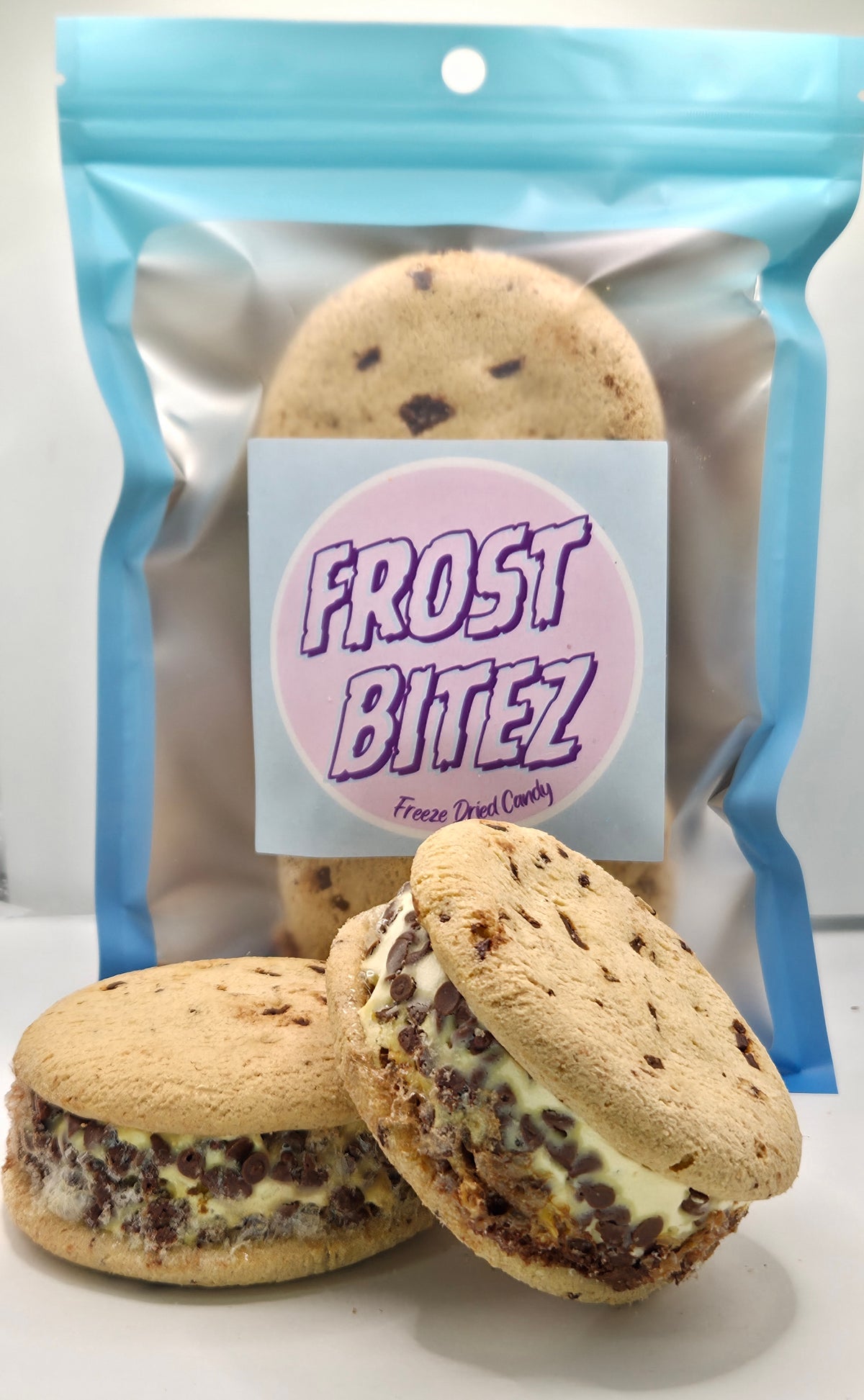 Freeze Dried Chocolate Chip Ice Cream Sandwiches