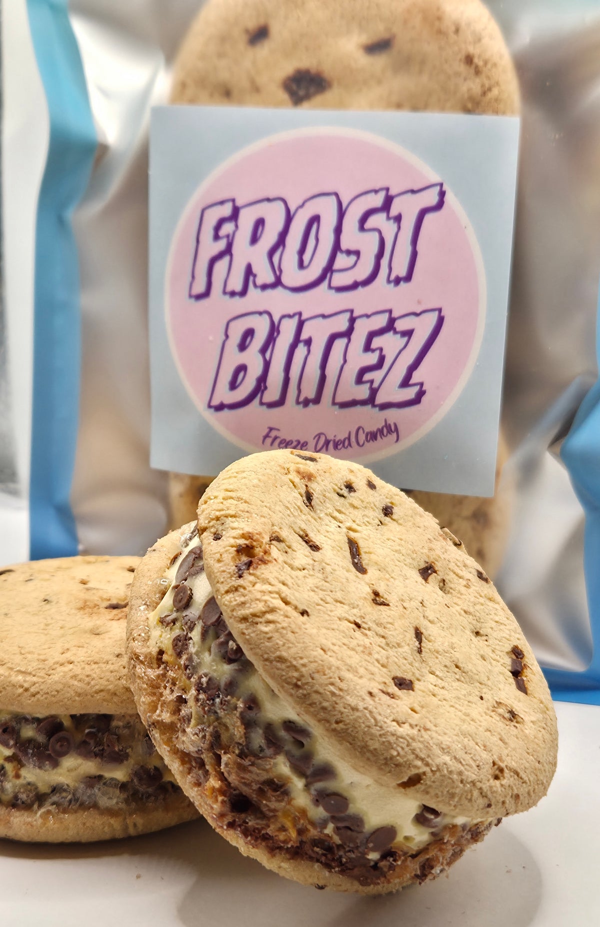 Freeze Dried Chocolate Chip Ice Cream Sandwiches