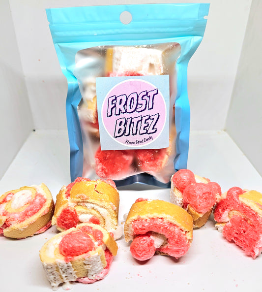 Freeze Dried Strawberry Cake Pinwheels